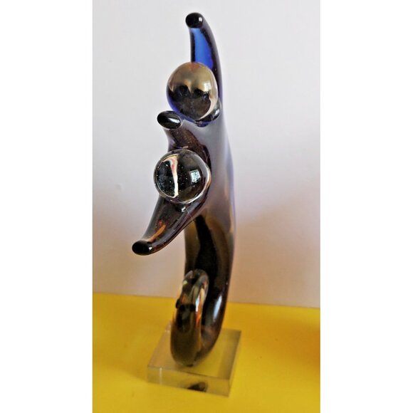 Amazing Murano Glass Tango Alto Lovers Sculpture Calcedonia 12.75" Tall - Picture 4 of 14